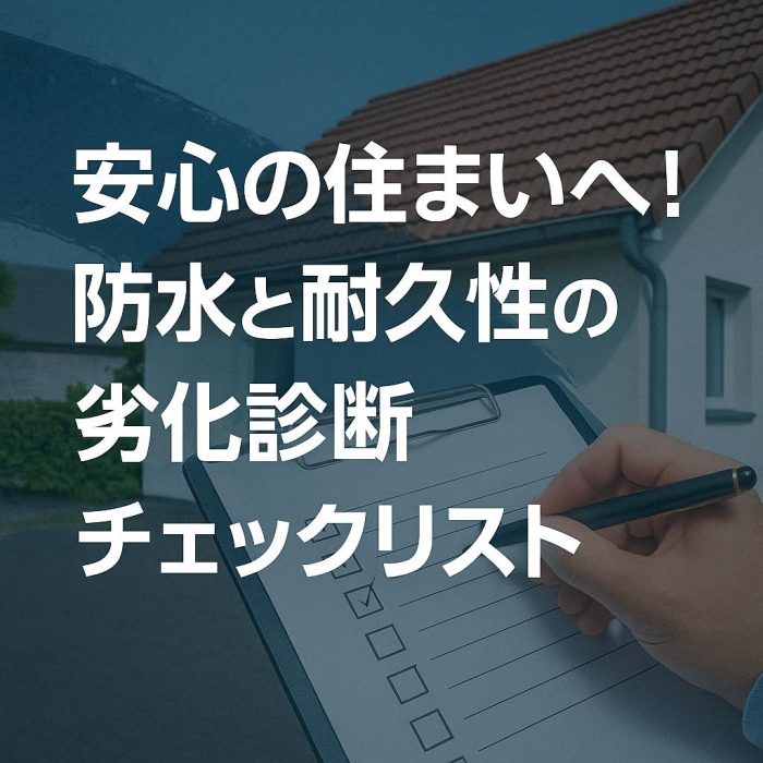 安心の住まいへ！防水と耐久性のための劣化診断チェックリスト