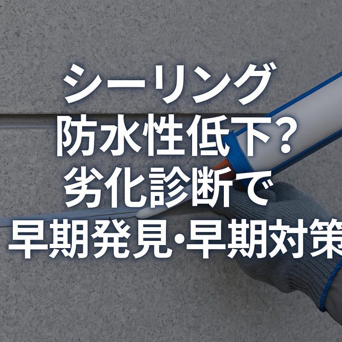 シーリング防水性低下？劣化診断で早期発見・早期対策