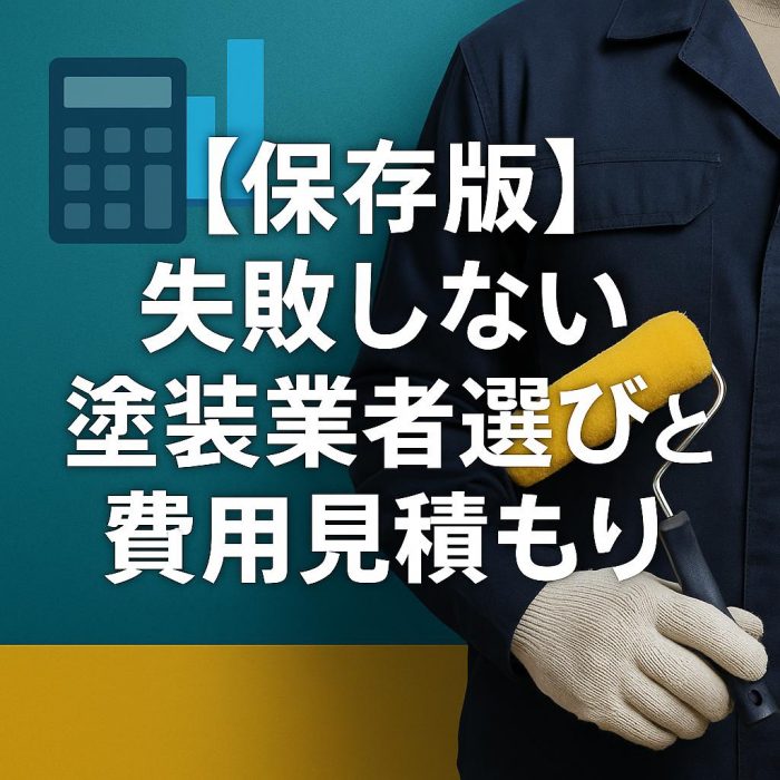 【保存版】失敗しない塗装業者選びと費用見積もり