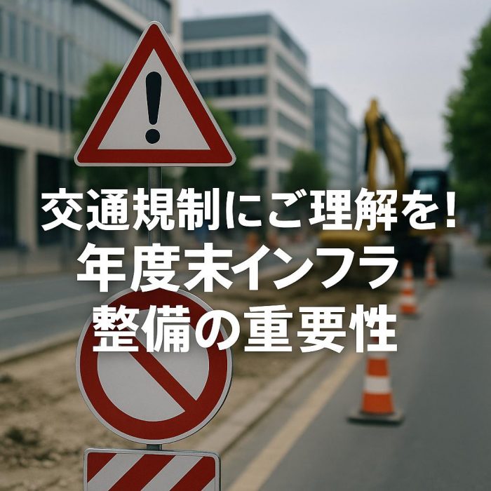 交通規制にご理解を！年度末インフラ整備の重要性