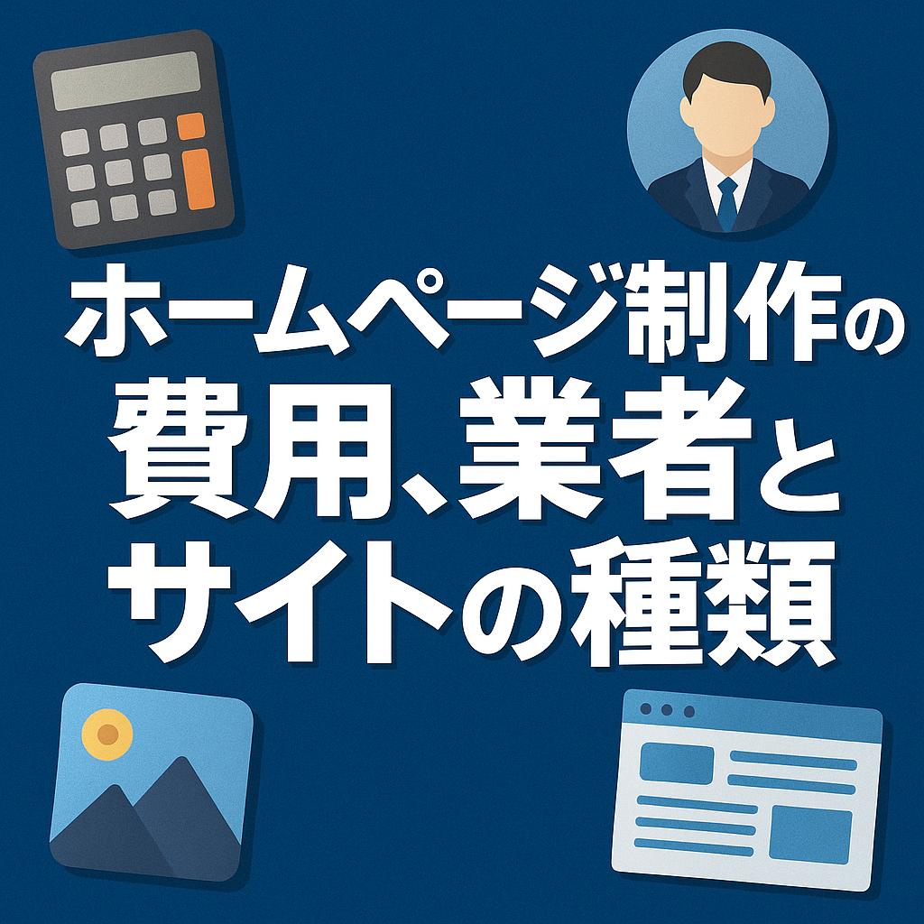 ホームページ制作の費用、業者とサイトの種類