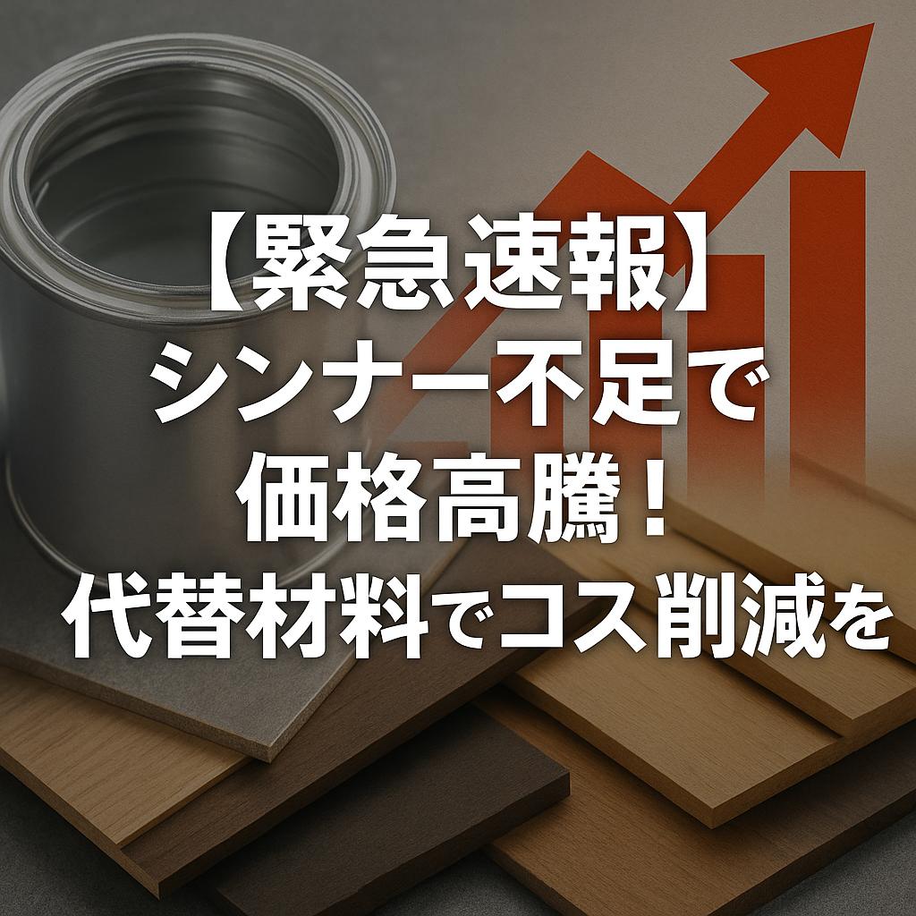 【緊急速報】シンナー不足で価格高騰！代替材料でコスト削減を