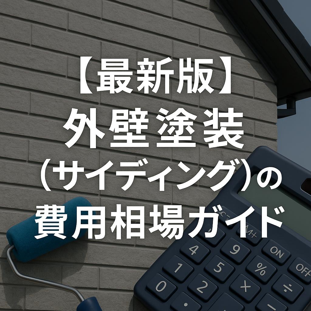 【最新版】外壁塗装（サイディング）の費用相場ガイド