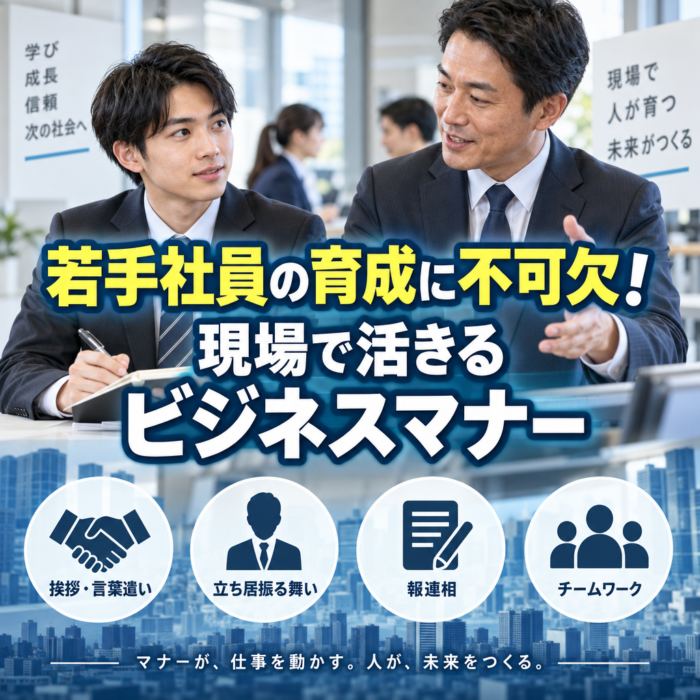 若手社員の育成に不可欠！現場で活きるビジネスマナー